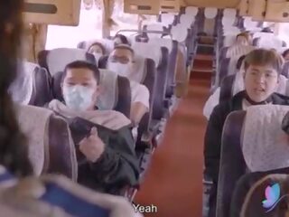 I rritur video tour autobuz me gjoksmadhe aziatike rrugaçe origjinal kineze av e pisët video me anglisht nën